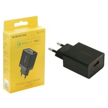 Сетевое зарядное устройство Borofone BA17A Centrino single port QC3.0 charger (EU) Black